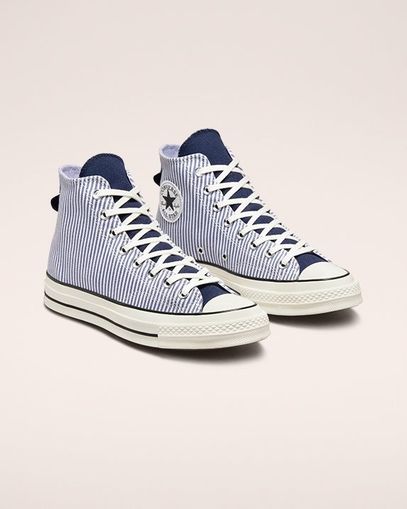 Unisex Converse Chuck 70 Hickory Stripe High Top Washed Indigo