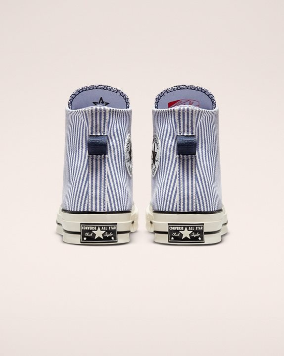 Unisex Converse Chuck 70 Hickory Stripe High Top Washed Indigo
