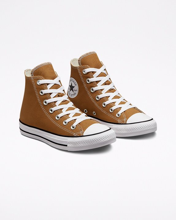 Unisex Converse Chuck Taylor All Star Seasonal Colour High Top Amber Brew - Click Image to Close