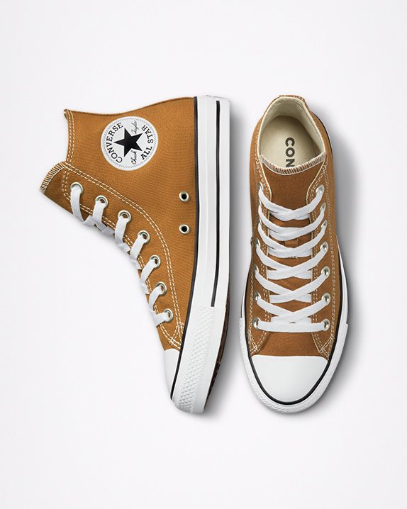 Unisex Converse Chuck Taylor All Star Seasonal Colour High Top Amber Brew - Click Image to Close