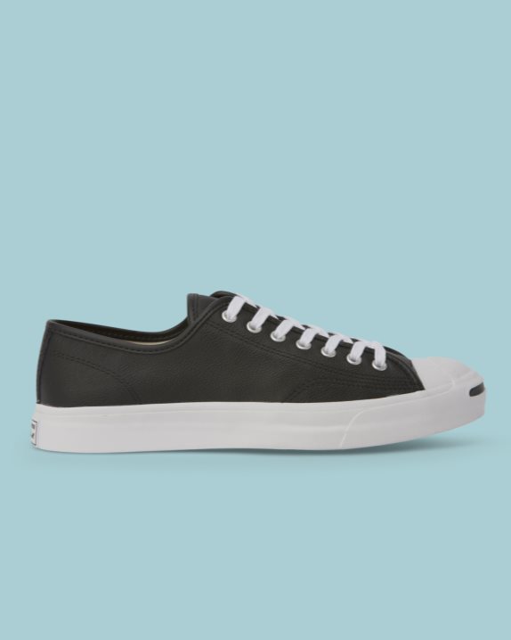 Unisex Converse Jack Purcell Foundational Leather Low Top Black - Click Image to Close