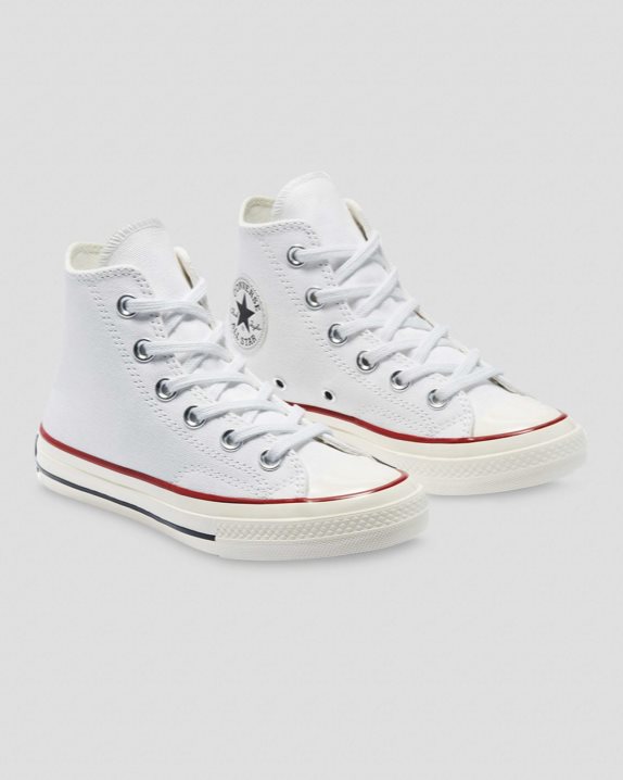 Chuck 70 Vintage Canvas Junior High Top White - Click Image to Close