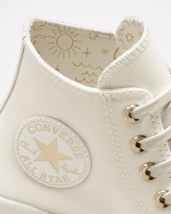 Womens Converse Chuck Taylor Move Platform High Top Natural Ivory - Click Image to Close