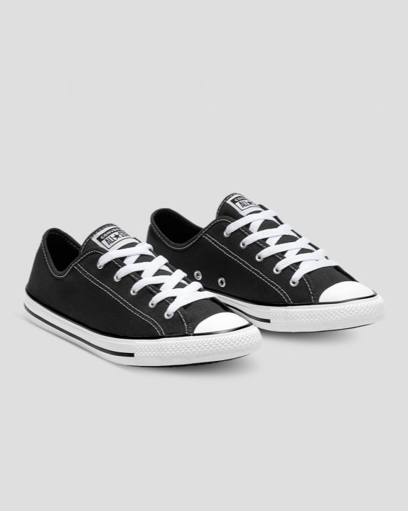 Womens Converse Chuck Taylor All Star Dainty Basic Canvas Low Top Black - Click Image to Close