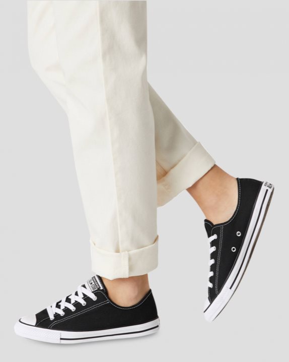 Womens Converse Chuck Taylor All Star Dainty Basic Canvas Low Top Black - Click Image to Close