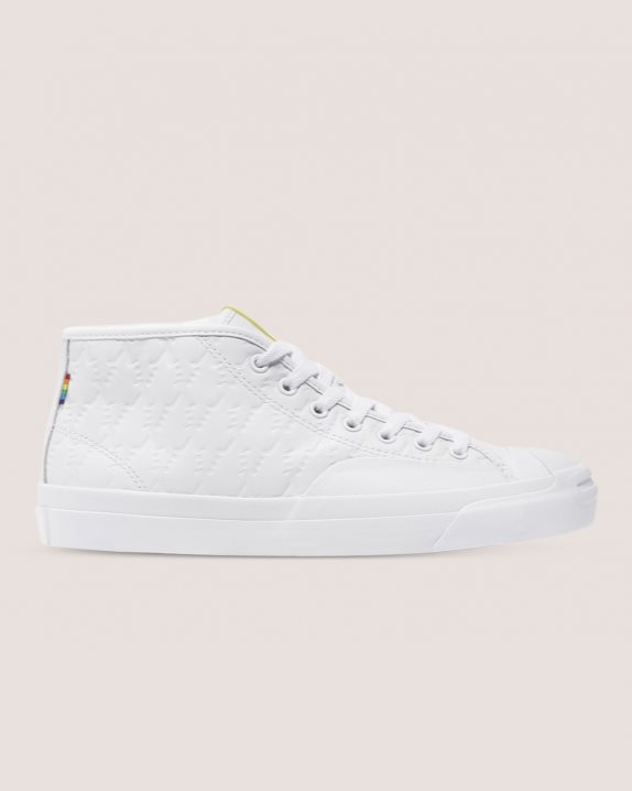 Unisex Converse X Alexis Sablone Pride Jack Purcell Pro Mid White - Click Image to Close