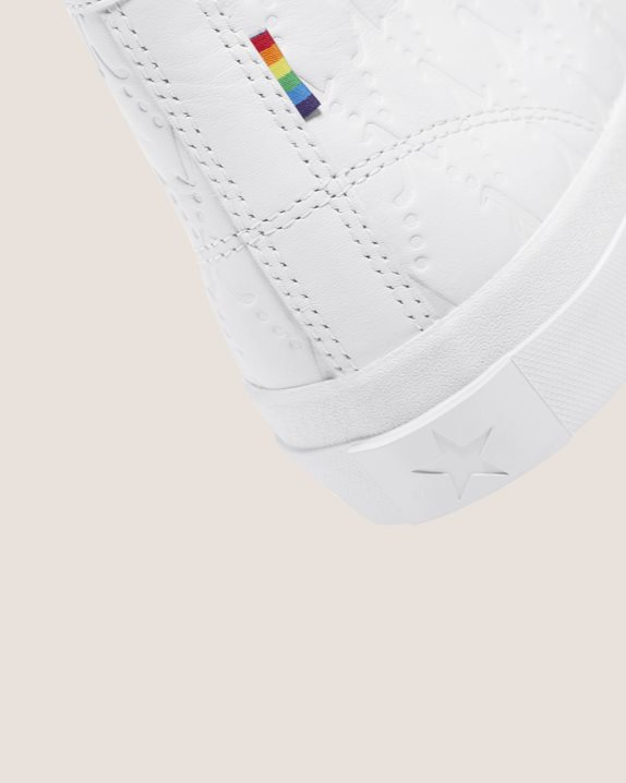 Unisex Converse X Alexis Sablone Pride Jack Purcell Pro Mid White - Click Image to Close