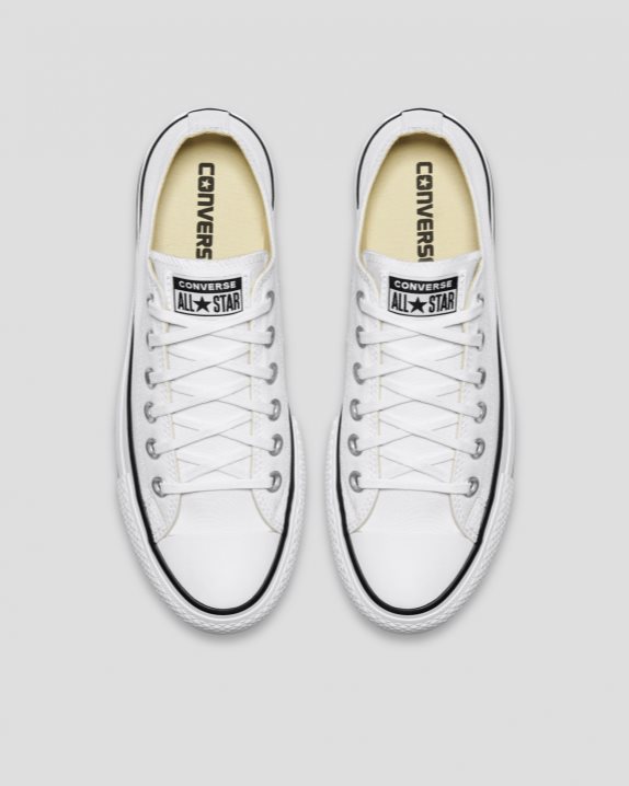 Womens Converse Chuck Taylor All Star Canvas Lift Low Top White - Click Image to Close