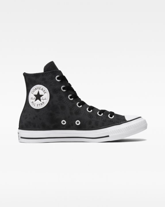 Unisex Converse Chuck Taylor All Star Distressed Leather High Top Dark Smoke Grey - Click Image to Close