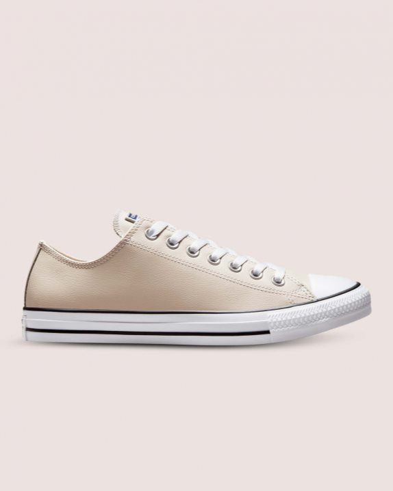 Unisex Converse Chuck Taylor All Star Faux Leather Low Top Desert Sand - Click Image to Close