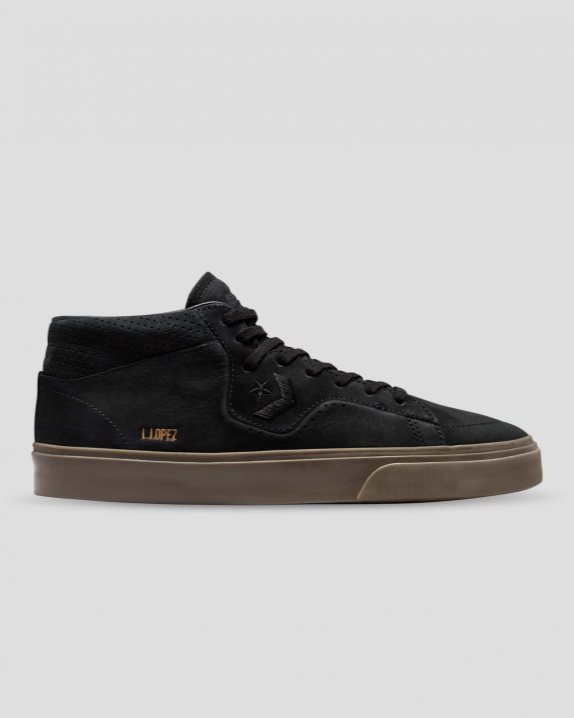 Unisex CONS Louie Lopez Pro Mid Black/Dark Mushroom - Click Image to Close