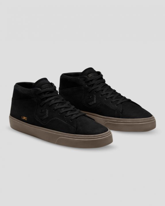 Unisex CONS Louie Lopez Pro Mid Black/Dark Mushroom - Click Image to Close