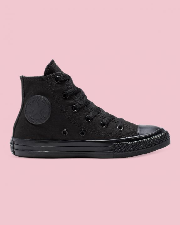 Chuck Taylor All Star Classic Colour Junior High Top Black - Click Image to Close