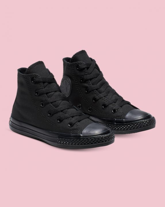 Chuck Taylor All Star Classic Colour Junior High Top Black - Click Image to Close