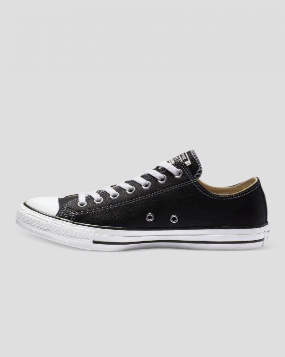 Unisex Converse Chuck Taylor All Star Leather Low Top Black - Click Image to Close