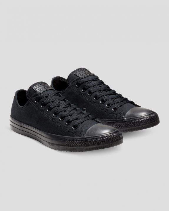 Unisex Converse Chuck Taylor All Star Classic Colour Low Top Black Mono - Click Image to Close