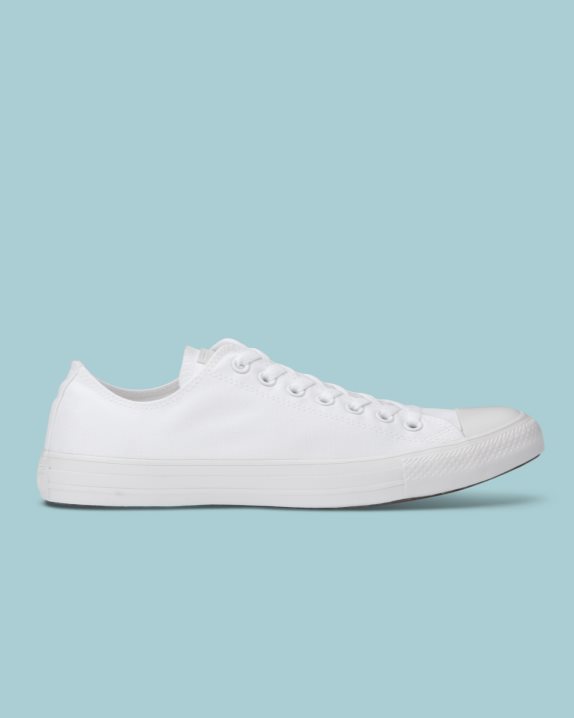 Unisex Converse Chuck Taylor All Star Classic Colour Low Top White Mono - Click Image to Close