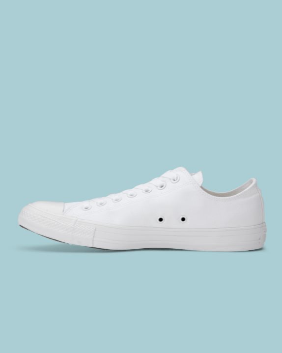 Unisex Converse Chuck Taylor All Star Classic Colour Low Top White Mono - Click Image to Close