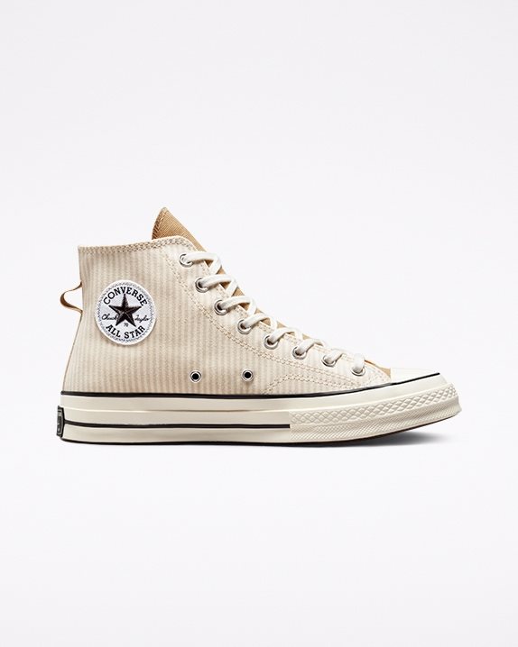 Unisex Converse Chuck 70 Hickory Stripe High Top Desert Sand