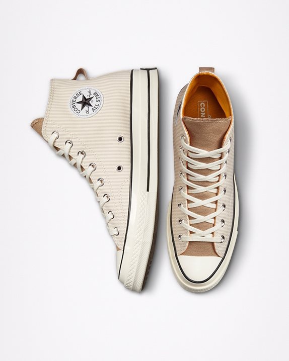 Unisex Converse Chuck 70 Hickory Stripe High Top Desert Sand