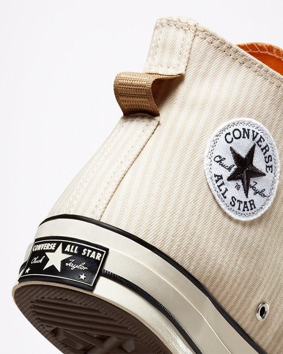 Unisex Converse Chuck 70 Hickory Stripe High Top Desert Sand