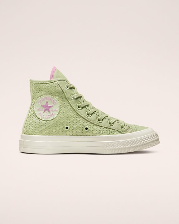 Womens Converse Chuck 70 Summer Jacquard High Top Olive Aura - Click Image to Close