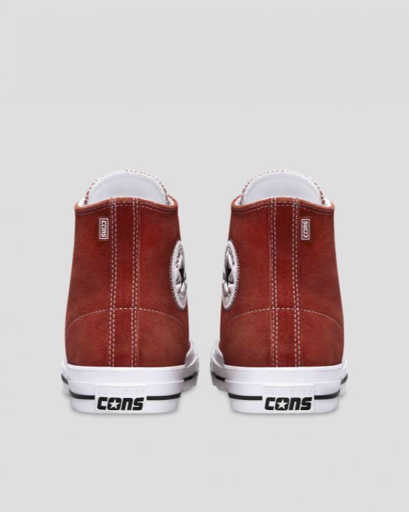Unisex CONS Chuck Taylor All Star Pro Suede High Top Dark Terracotta - Click Image to Close