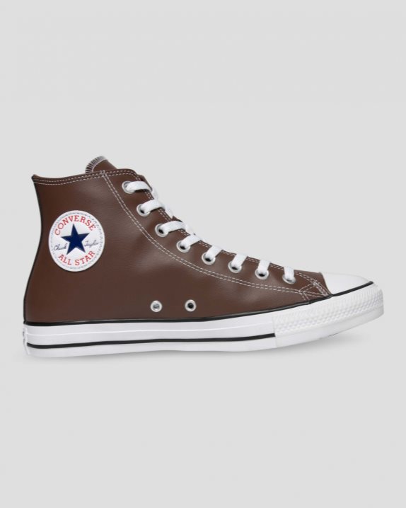 Unisex Converse Chuck Taylor All Star Faux Leather High Top Brazil Nut - Click Image to Close