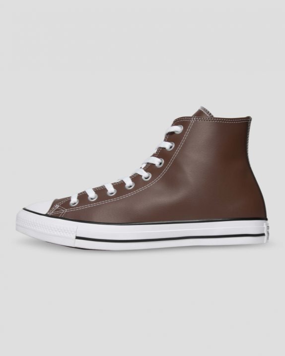 Unisex Converse Chuck Taylor All Star Faux Leather High Top Brazil Nut - Click Image to Close