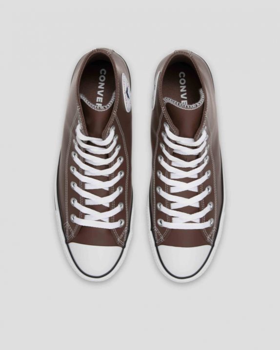 Unisex Converse Chuck Taylor All Star Faux Leather High Top Brazil Nut - Click Image to Close