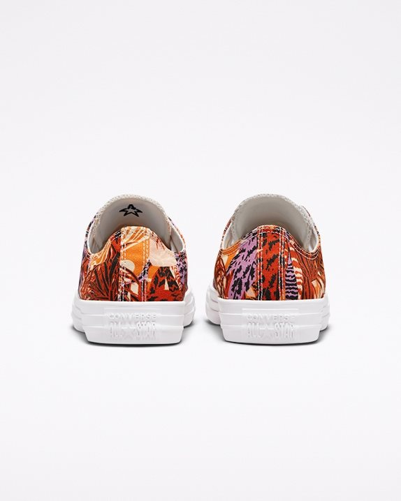 Womens Converse Chuck Taylor All Star Tropical Print Low Top Mantra Orange - Click Image to Close