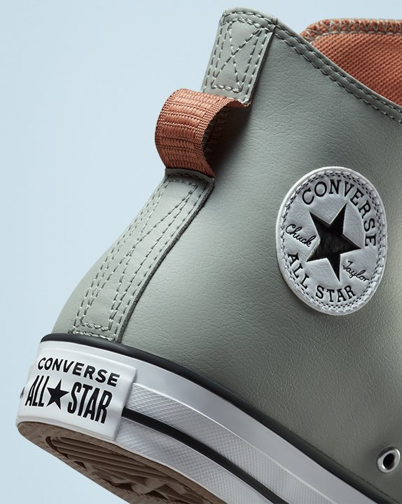 Unisex Converse Chuck Taylor All Star Crafted Faux Leather High Top Slate Sage - Click Image to Close