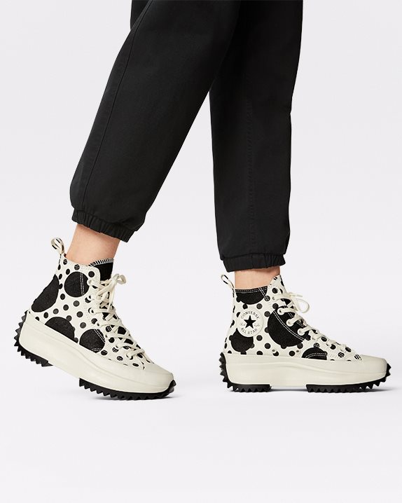 Unisex Converse Run Star Hike Polka Dot High Top Egret