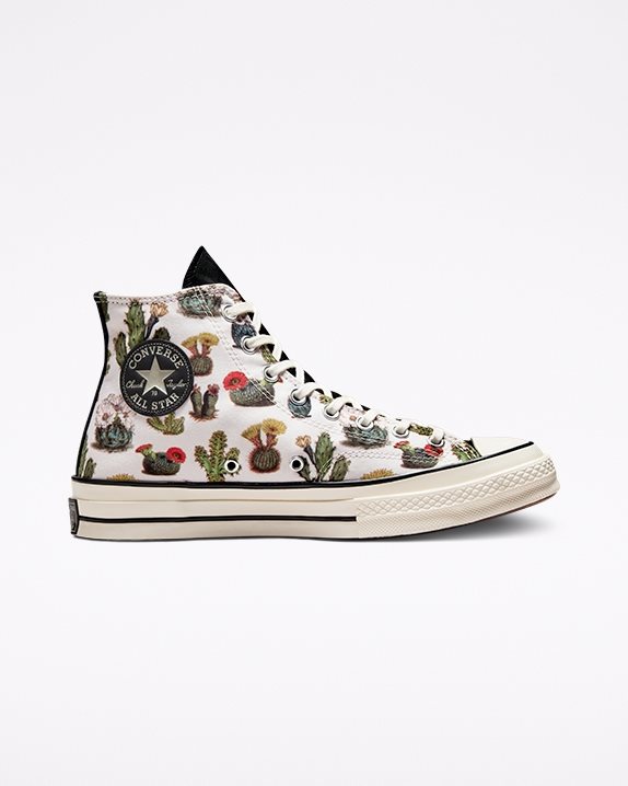 Unisex Converse Chuck 70 Succulent Print High Top Egret - Click Image to Close