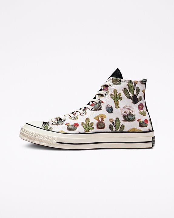 Unisex Converse Chuck 70 Succulent Print High Top Egret - Click Image to Close