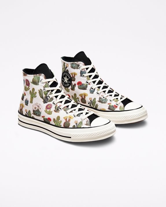 Unisex Converse Chuck 70 Succulent Print High Top Egret - Click Image to Close