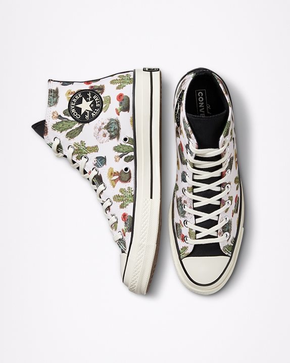 Unisex Converse Chuck 70 Succulent Print High Top Egret - Click Image to Close