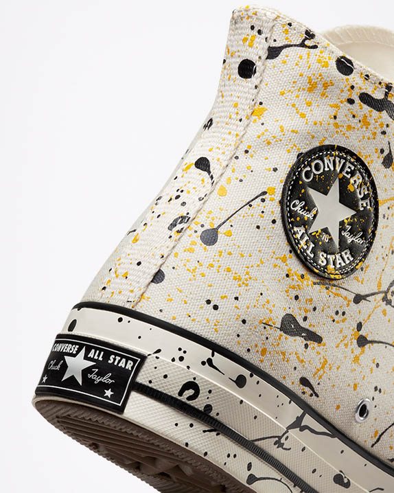 Unisex Converse Chuck 70 Paint Splatter High Top Egret - Click Image to Close