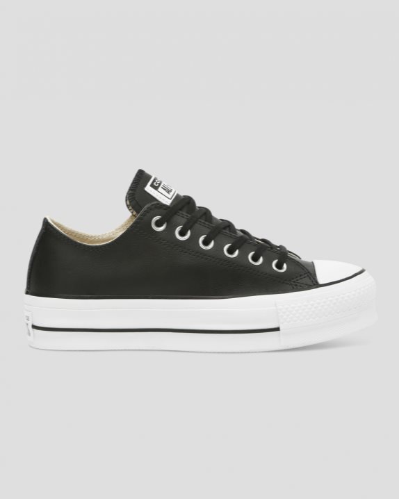 Womens Converse Chuck Taylor All Star Lift Clean Leather Low Top Black