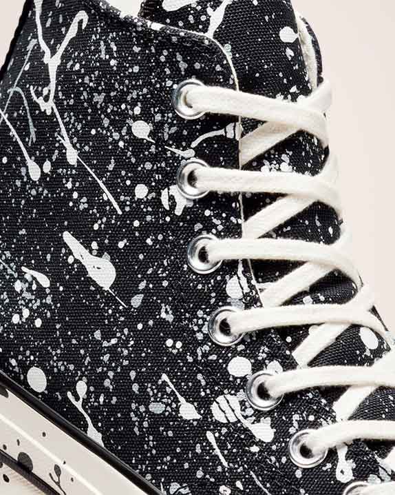 Unisex Converse Chuck 70 Paint Splatter High Top Black - Click Image to Close
