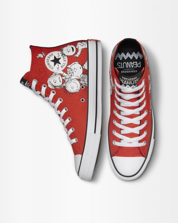 Unisex Converse X Peanuts Unisex Chuck Taylor All Star High Top Signal Red - Click Image to Close