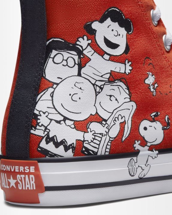 Unisex Converse X Peanuts Unisex Chuck Taylor All Star High Top Signal Red - Click Image to Close