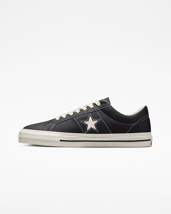 Unisex Converse One Star Pro Leather Low Top Black - Click Image to Close