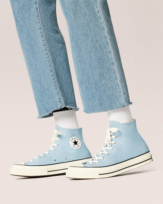 Unisex Converse Chuck 70 Seasonal Colour High Top Light Armory Blue - Click Image to Close