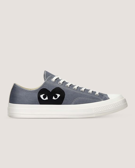 Unisex Converse X Comme des Gar?ons Chuck 70 Play Low Top Steel Grey - Click Image to Close