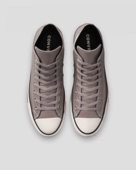 Unisex Converse Chuck Taylor All Star Embossed Leather High Top Mercury Grey - Click Image to Close