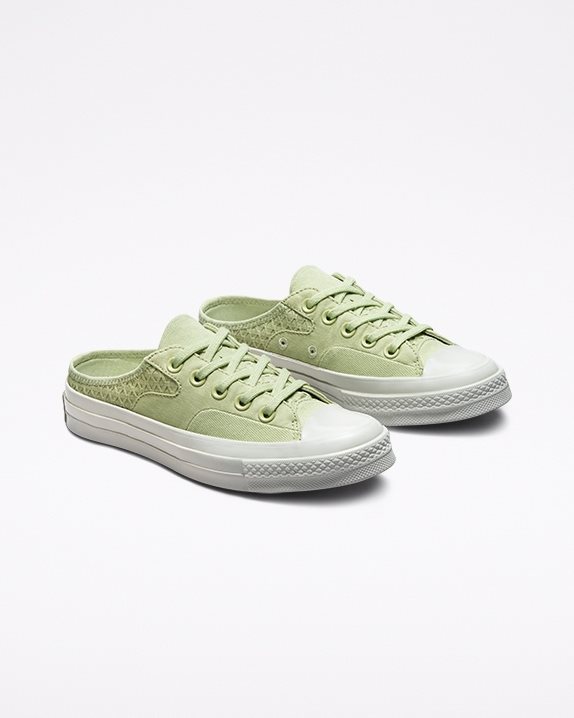 Unisex Converse Chuck 70 Mule Crafted Jacquard Slip Olive Aura - Click Image to Close
