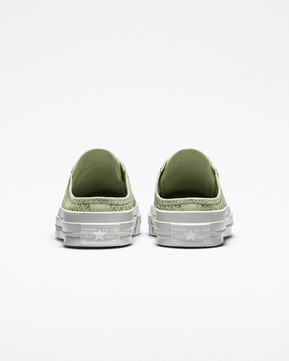 Unisex Converse Chuck 70 Mule Crafted Jacquard Slip Olive Aura - Click Image to Close