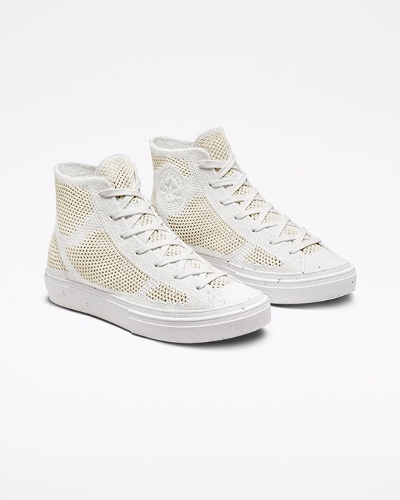 Unisex Converse Chuck 70 Engineered Knit Renew Redux High Top White - Click Image to Close