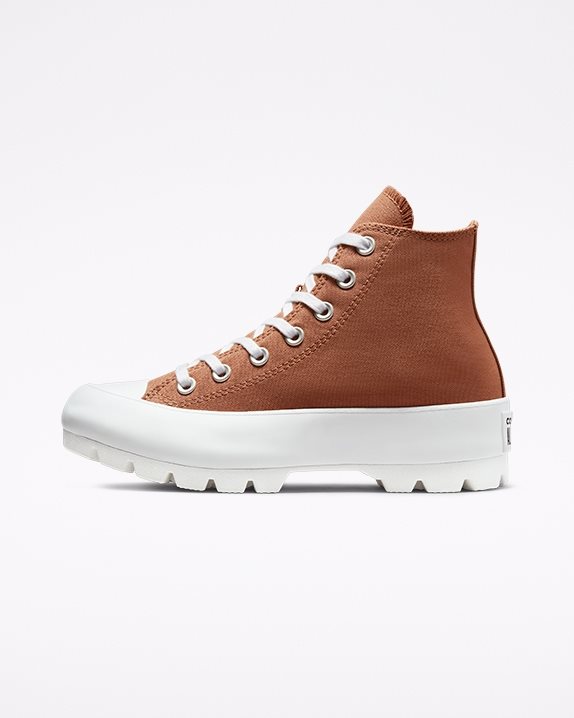 Womens Converse Chuck Taylor All Star Lugged Seasonal Colour High Top Mineral Clay - Click Image to Close